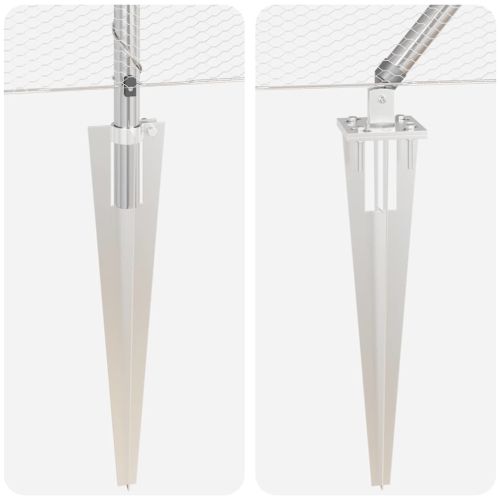 Стълб за ограда. Сребрист 50 x 0,6 м (мрежа 13 мм) Стомана