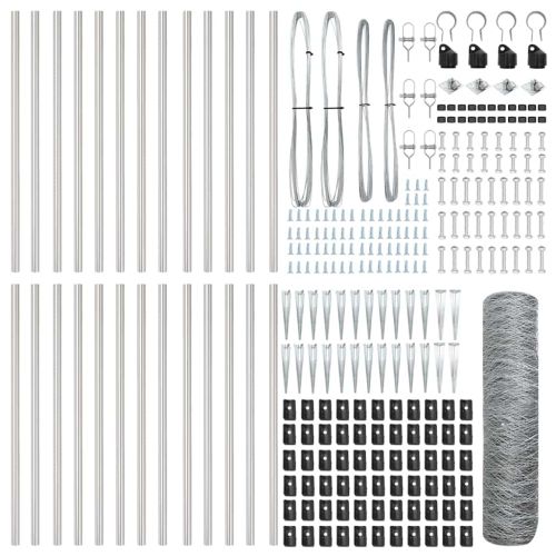 Стълб за ограда. Сребрист 50 x 0,6 м (36 мм мрежа) Стомана