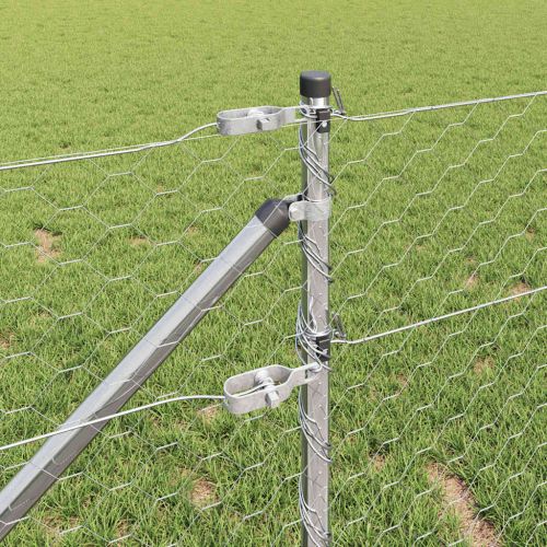 Стълб за ограда. Сребрист 50 x 0,6 м (50 мм мрежа) Стомана