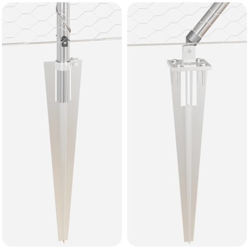 Стълб за ограда. Сребрист 50 x 0,8 м (мрежа 36 мм) Стомана