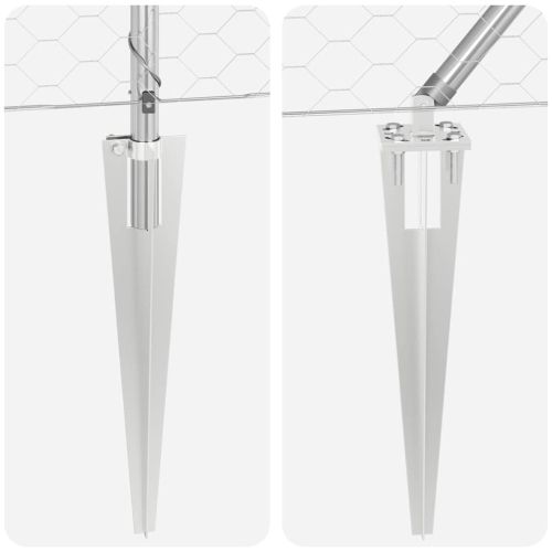 Стълб за ограда. Сребрист 50 x 0,8 м (50 мм мрежа) Стомана