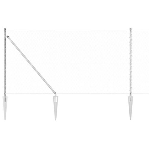 Стълб за ограда. Сребрист 50 x 1 м (25 мм мрежа) Стомана