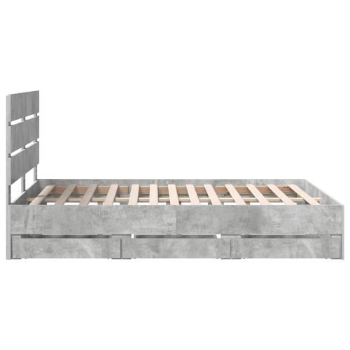 Рамка за легло Циментено сиво 140 x 190 cm Инженерна дървесина