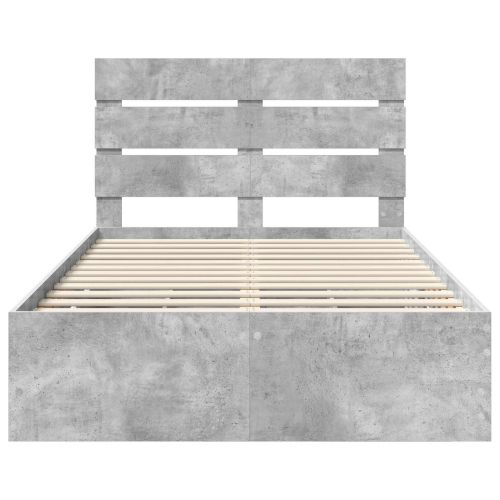 Рамка за легло Циментено сиво 120 x 200 cm Инженерна дървесина