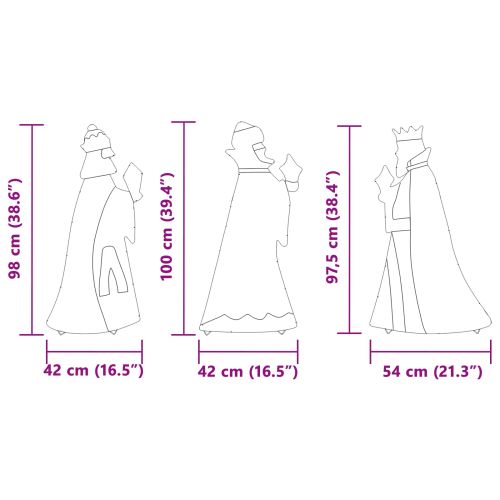 Коледно осветление с 3-ма мъдреци 3 pcs Топло бяло 105 cm
