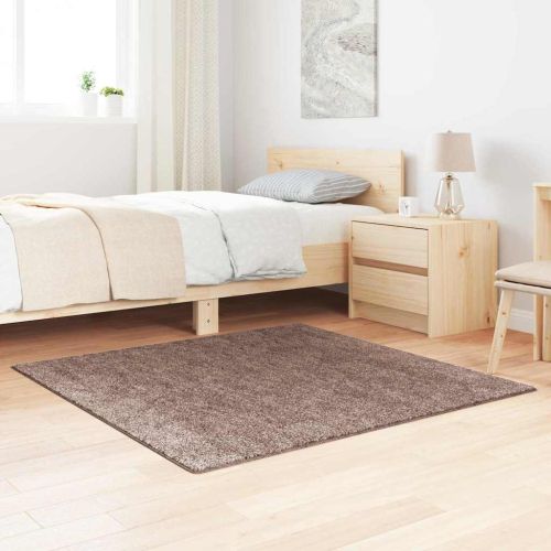 Антихлъзгащ shaggy килим Кафяво 120 x 120 cm ПП