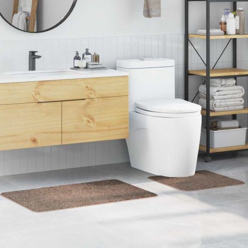 Комплект антислип килими за баня 2 pcs Кафяво ПП