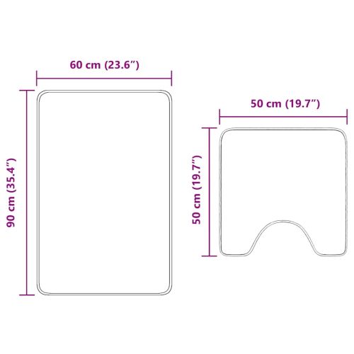 Комплект антислип килими за баня 2 pcs Зелен ПП