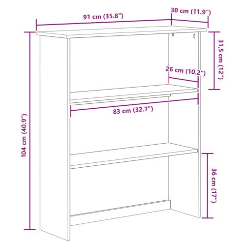 хранилка ASKIM 91 x 30 x 104 см Масивна борова дървесина