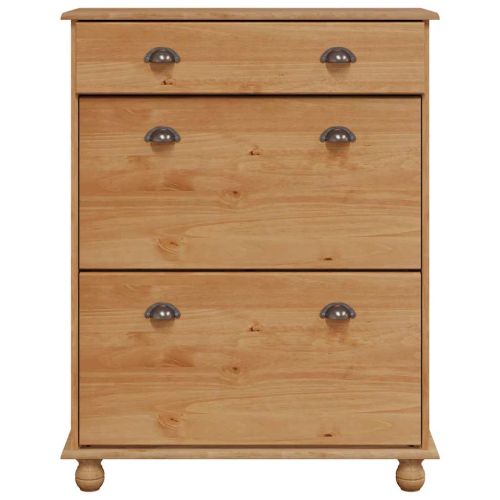 Шкаф за обувки с чекмедже ASKIM Кафяво 85 x 35 x 108 см