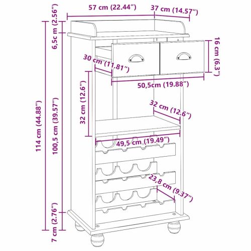 Шкаф за вино ASKIM Пчелен восък 57 x 37 x 114 см