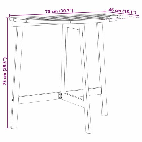 Градинска маса Кафяво 78 x 46 x 75 см Солидно акациево дърво