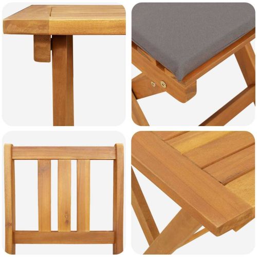 Бистро комплект 3 pcs Натурален маслен Солидно акациево дърво