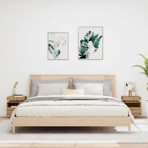 Нощни шкафчета с LED осветление 2 бр. дъб Artisan 40x39x48,5 cm