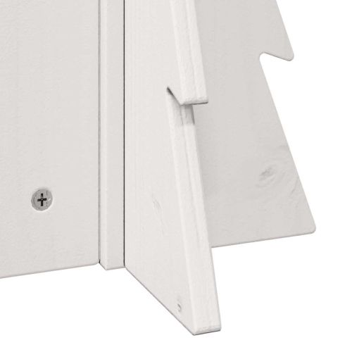 Дървена коледна елха за декорация Бяла 49 см