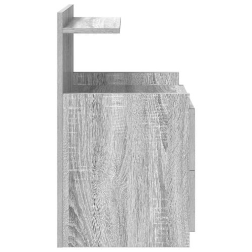 Нощно шкафче с 2 чекмеджета, сиво, цвят Сонома, 40x36,5x62 см