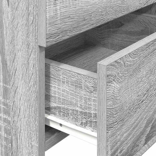 Нощно шкафче с 2 чекмеджета, сиво, цвят Сонома, 40x36,5x62 см