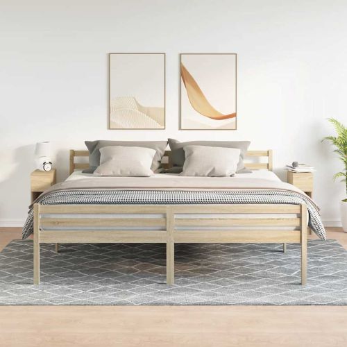 Нощни шкафчета с чекмеджета, 2 бр, дъб сонома, 20x36x60 см