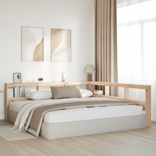 Табла за книги с L-образна, 180 см, масивно дърво бор