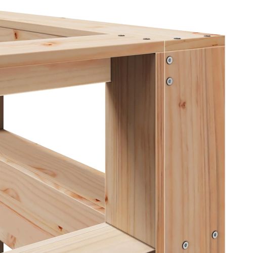 Табла за книги с L-образна, 180 см, масивно дърво бор