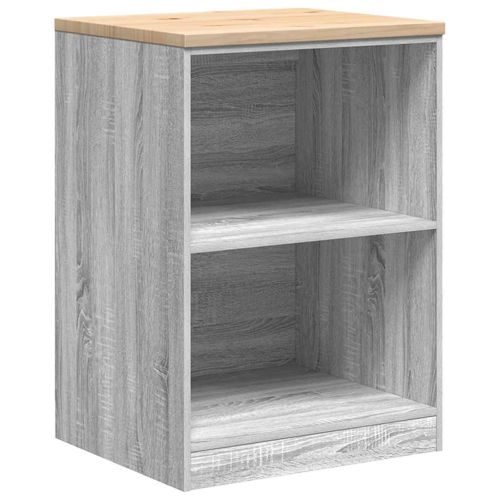 Гаражен шкаф за съхранение, сив сонома, 60x51x85 см, бор масив