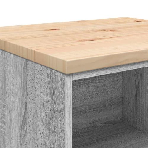 Гаражен шкаф за съхранение, сив сонома, 60x51x85 см, бор масив