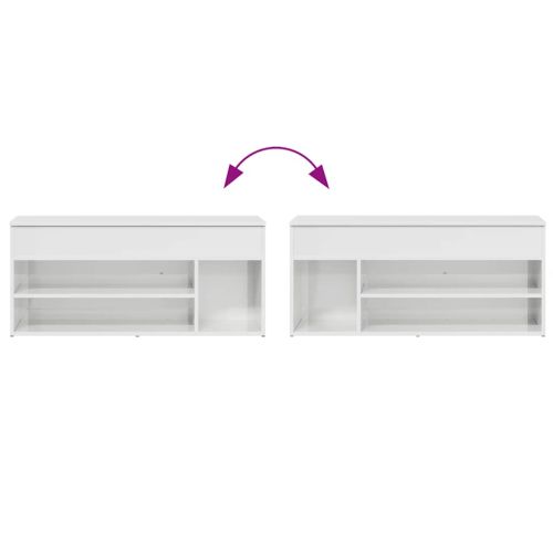 Пейка за обувки с висок гланц бяла 102x30,5x45 cm