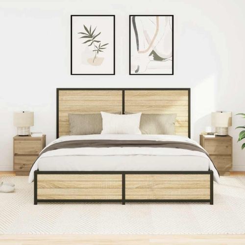 Нощни шкафчета с LED осветление 2 бр Дъб Artisan 38x34x50 cm