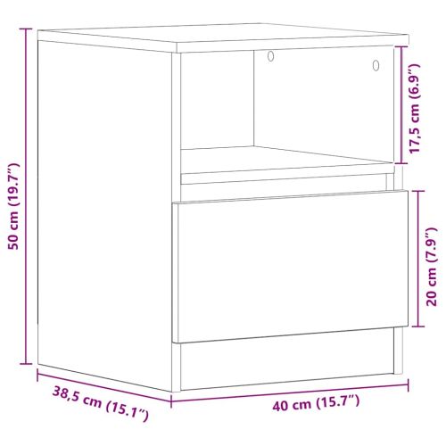 Нощен шкаф Черния дъб 40 x 40 x 50 cm Инженерно дърво