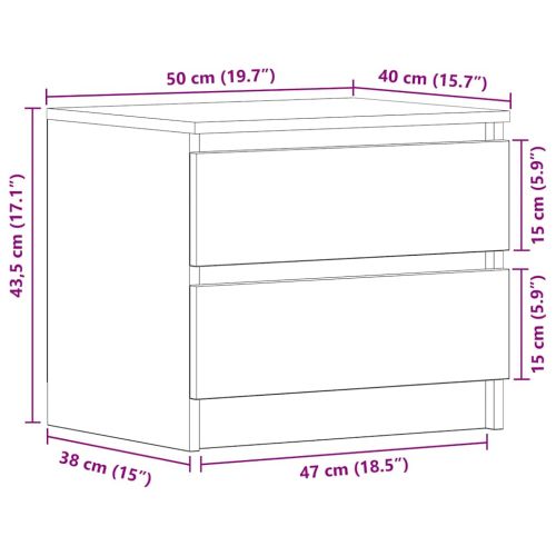 Нощен шкаф Черния дъб 50 x 40 x 43,5 см Инженерно дърво