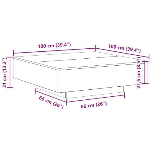 Масичка за кафе Черния дъб 100 x 100 x 31 cm Инженерно дърво