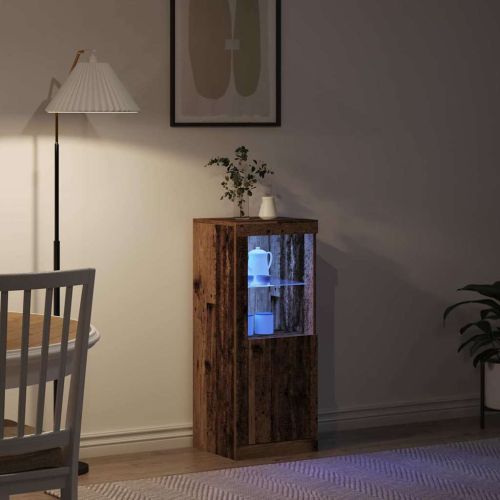 LED конзолна маса Кафяво 41 x 37 x 100 см Инженерно дърво