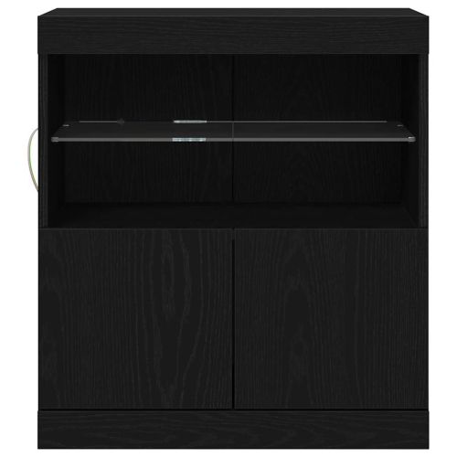 LED конзолна маса Черно 60,5 x 37 x 67 см Инженерно дърво