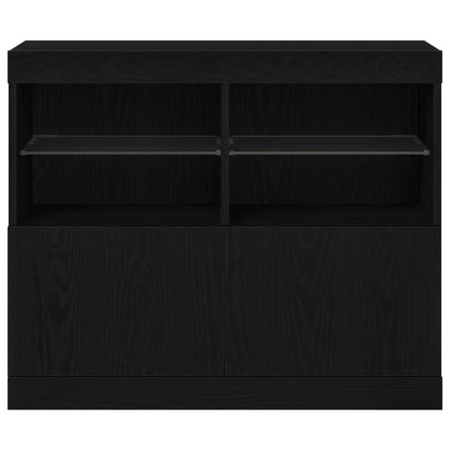 LED конзолна маса Черно 81 x 37 x 66,5 см Инженерно дърво