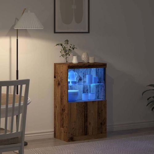 LED конзолна маса Кафяво 60 x 37 x 100 см Инженерно дърво