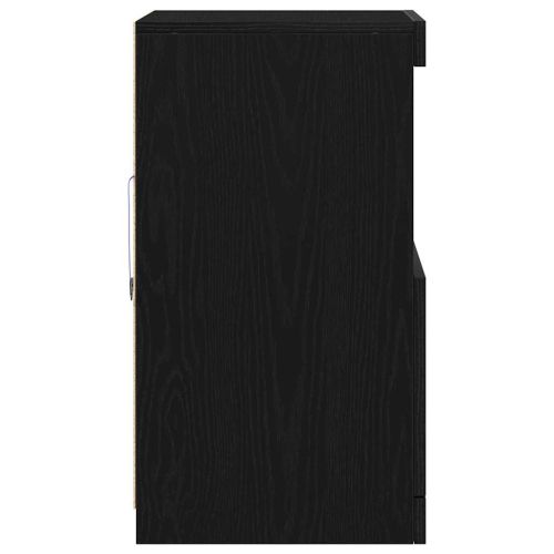 LED конзолна маса Черния дъб 41 x 37 x 67 см Инженерно дърво