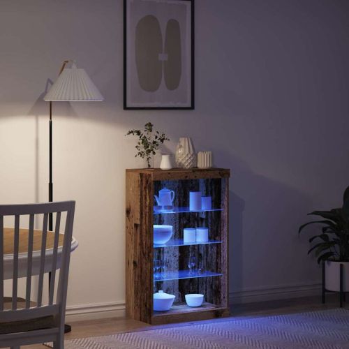 LED конзолна маса Старо дърво 60,5 x 37 x 100 см