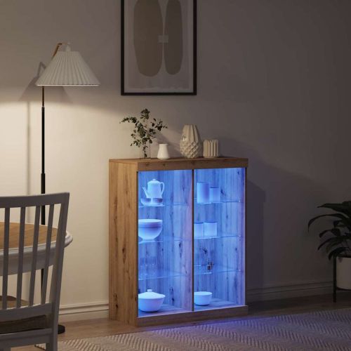 LED конзолна маса Дъб 41 x 37 x 100 см Инженерно дърво