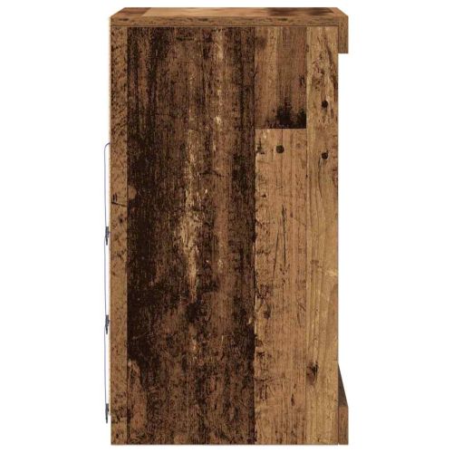 LED конзолна маса Старо дърво 41 x 37 x 67 см Инженерно дърво