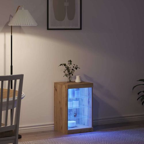 LED конзолна маса Дъб 41 x 37 x 67 см Инженерно дърво