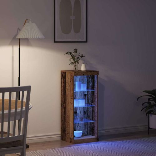 LED конзолна маса Старо дърво 41 x 37 x 100 см Инженерно дърво