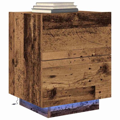 Нощен шкаф 2 pcs Старо дърво 45 x 40 x 55 см Инженерно дърво