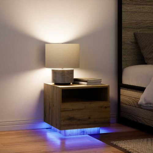 Нощен шкаф с чекмедже 2 pcs Дъб 40 x 39 x 37 см Инженерно дърво