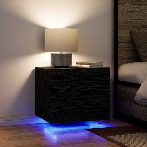 Нощен шкаф 2 pcs Черния дъб 50 x 39 x 41 cm Инженерно дърво