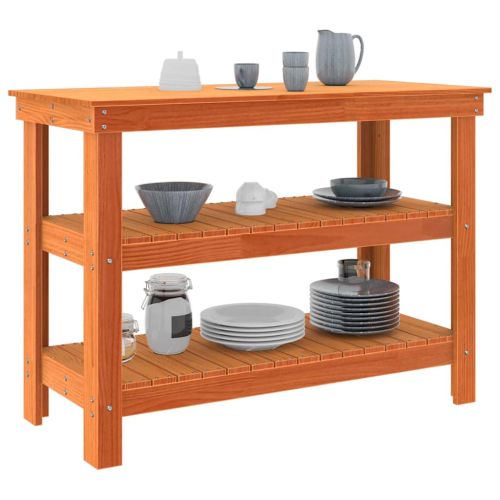 Работна маса Восъчнокафяв 110,5 x 50 x 80 cm Борово дърво масив