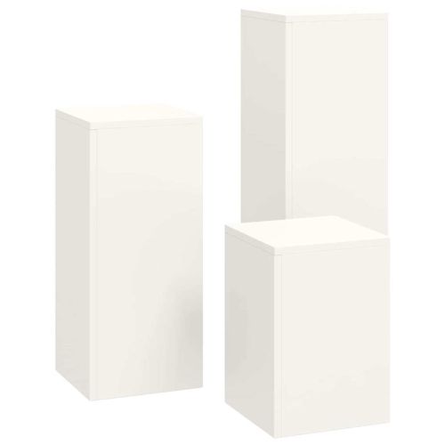 Стойка за растения 3 pcs Бяло Стомана