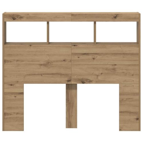 Облегалка за глава с рафт Дъб 120 x 17 x 102 cm Инженерно дърво