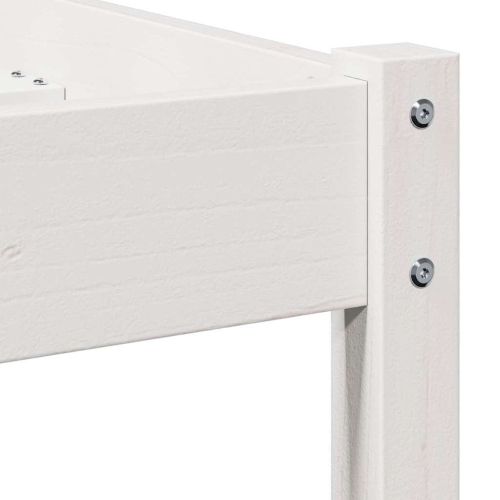 Рамка за легло Бяло 225,5 x 165,5 x 69,5 см Солиден бор