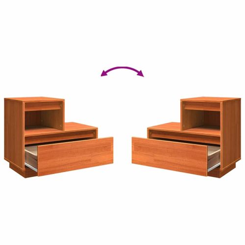 Нощен шкаф с чекмедже Кафяво с восъчно покритие 60 x 34 x 51 см