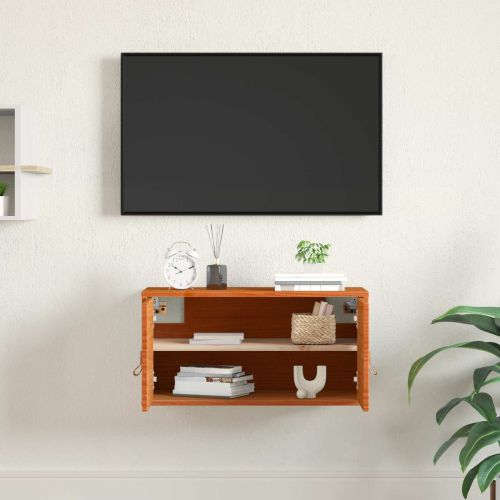 Стенен шкаф с рафт Кафяво с восъчно покритие 60 x 30 x 30 cm